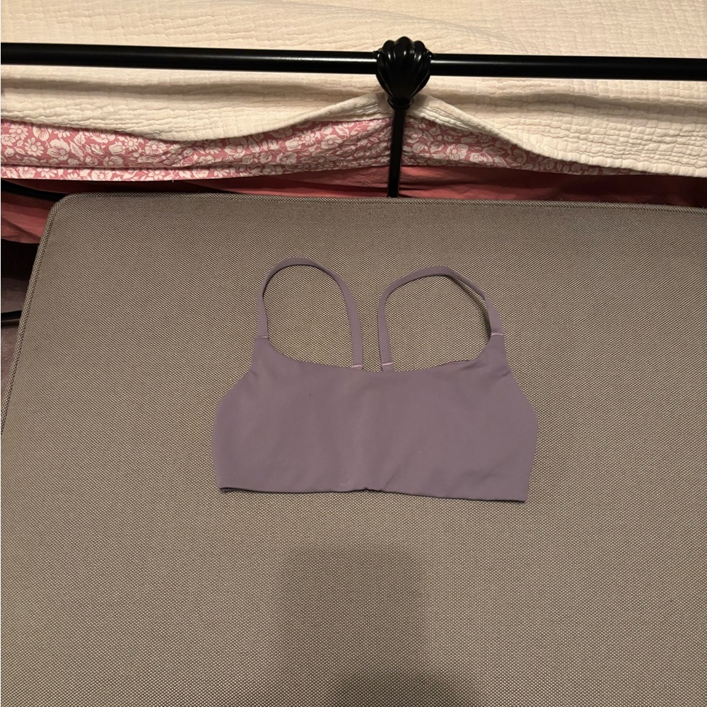 Wunder Train Strappy Racer Bra in Grape Mist Purple - Picture 2 of 3